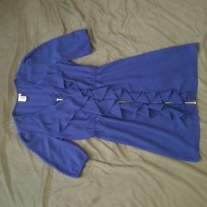 Blue francesca's Ruffle Front Zipper Dress Size M